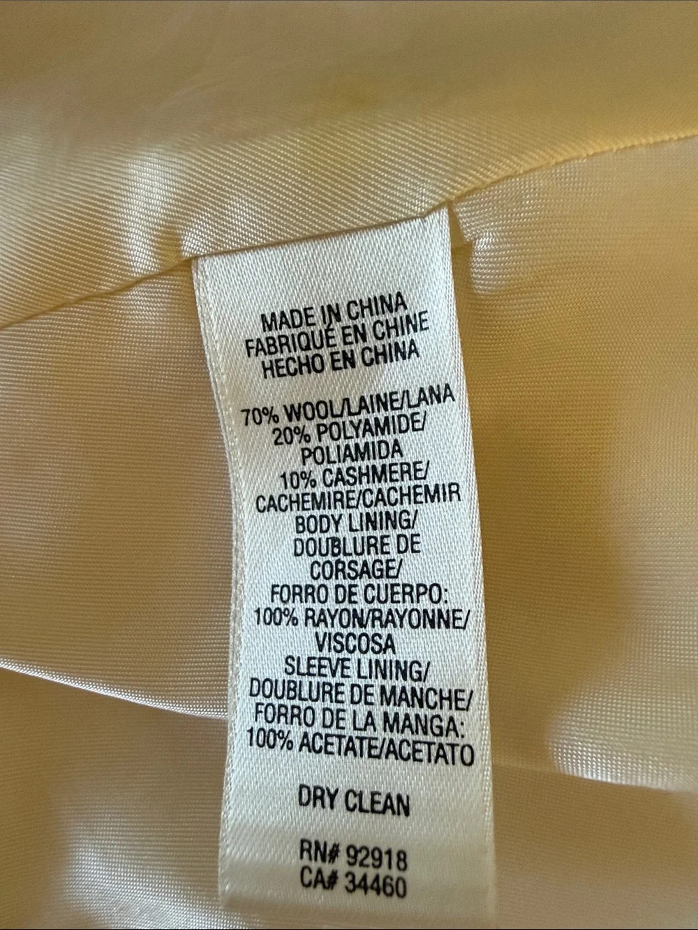 Women's Juicy Couture Cream Wool-Blend Coat - Elegant Tailored Design
